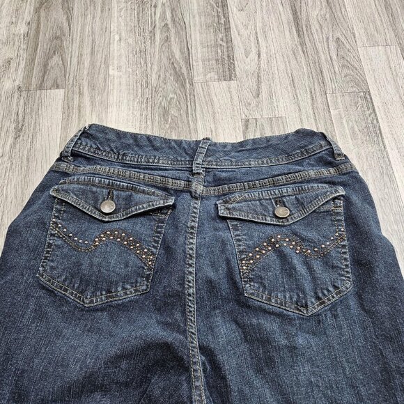 Lee Slender Secret Jeans Womens 12 Blue Bootcut Stretch Embellished Denim - Picture 3 of 12